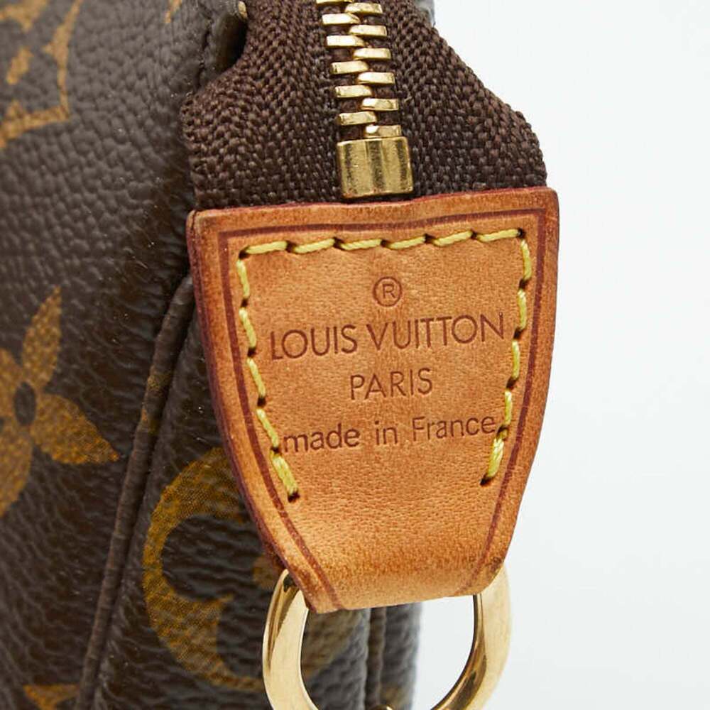 LOUIS VUITTON Authentic Brown Monogram Leather Pochette Pouch - Picture 7 of 8
